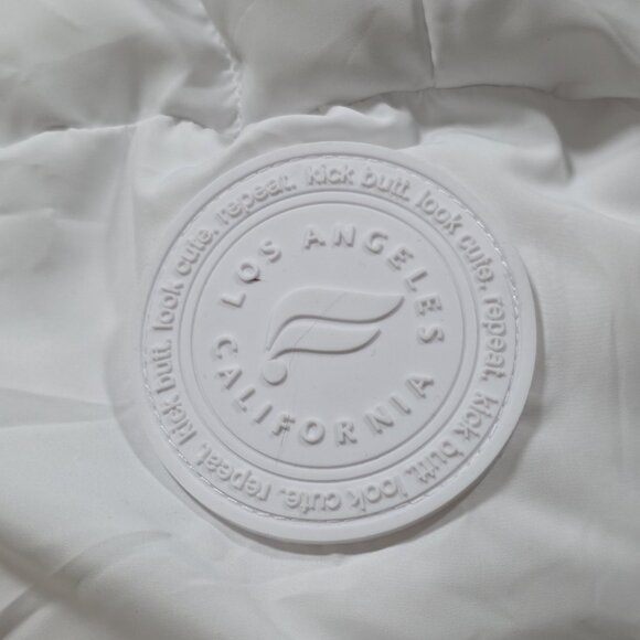 Fabletics Puffer Jacket Women XXL White Full Zip LS Pockets Lined Preppy Cottage - Picture 14 of 16